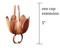Picture of U-nitt Rain Chain Single Cup Extension #5225: one cup with upper and lower links