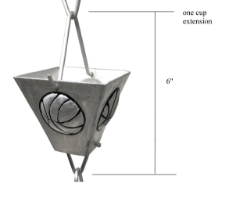 Picture of U-nitt Rain Chain Single Cup Extension #8801AL: one cup with upper and lower links