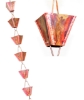 Picture of U-nitt pure Copper Rain Chain, Hang From Your Roof Gutter, Decorative Downspout with Chimes & Cups : Square Cup Plain, Antiqued Copper, 8 - 1/2 ft, #3121URL