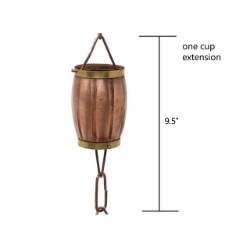 Picture of U-nitt Rain Chain Single Cup Extension #8575: one cup with upper and lower links