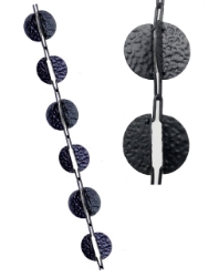 Picture of U-nitt 8-1/2 feet Black Aluminum Rain Chain: Black Medallion Link 8.5 ft length #6003BLK