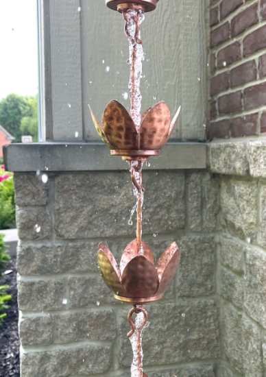 Picture of U-nitt pure Copper Rain Chain: Lily Cup Umbrella Style 8 - 1/2 ft #5227