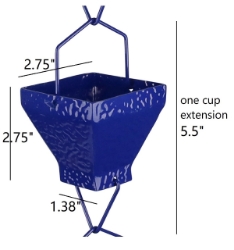 Picture of U-nitt Rain Chain Single Cup Extension #5517BLU: one cup with upper and lower links