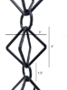 Picture of U-nitt 8-1/2 feet Black Diamond Rain Chain: Diamond Link 8.5 ft length #6004BLK