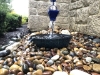 Picture of U-nitt 12" Rain Chain Anchoring Basin / Spill Bowl / Dish: with Attachment Chain, Black with Blue Patina, #972PA