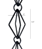 Picture of U-nitt 8-1/2 feet Black Diamond Rain Chain: Matte Finish  8.5 ft length #6002BLKM
