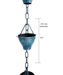 Picture of U-nitt Rain Chain Single Cup Extension #5501PA (sunflower patina emboss: one cup with chain)