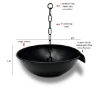 Picture of U-nitt 10" Aluminum basin / spill bowl / dish for Rain Chain: with Attachment Chain, Black, #970BLK