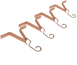 Picture of U-nitt Gutter Clip for Rain Chain Installation / Hanging,  Reinforced, #973CP-4PK, Copper Plated 4 Pack