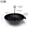 Picture of U-nitt 12" Rain Chain Anchoring Basin / Spill Bowl / Dish: with Attachment Chain, Black, #972BBLK