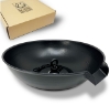 Picture of U-nitt 12" Rain Chain Anchoring Basin / Spill Bowl / Dish: with Attachment Chain, Black, #972FBLK-V2