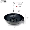 Picture of U-nitt 12" Rain Chain Anchoring Basin / Spill Bowl / Dish: with Attachment Chain, Black, #972FBLK-V2