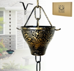 Picture of U-nitt Rain Chain Sunflower Embossed Golden 8 - 1/2 ft #5501GD
